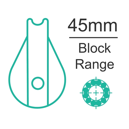 45mm ball bearing block range